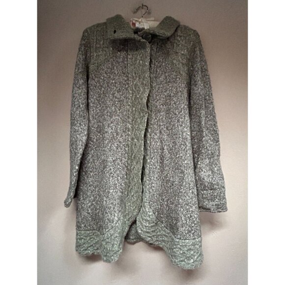 PrAna Womens Soft Angelica Duster Cardigan Sweater Medium Knit Gray Button Front - Picture 1 of 8